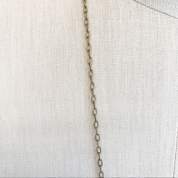 J Crew Long Gold Rhinestone Chain Tassel Necklace - Picture 4 of 6